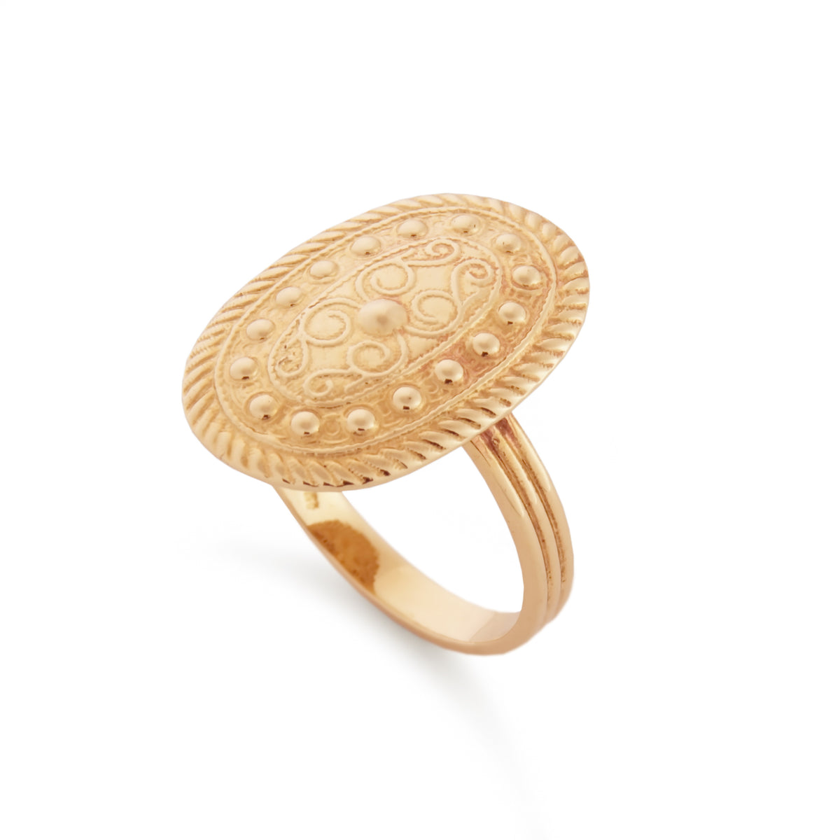 RG1870 Ethnic Oval Gold Ring