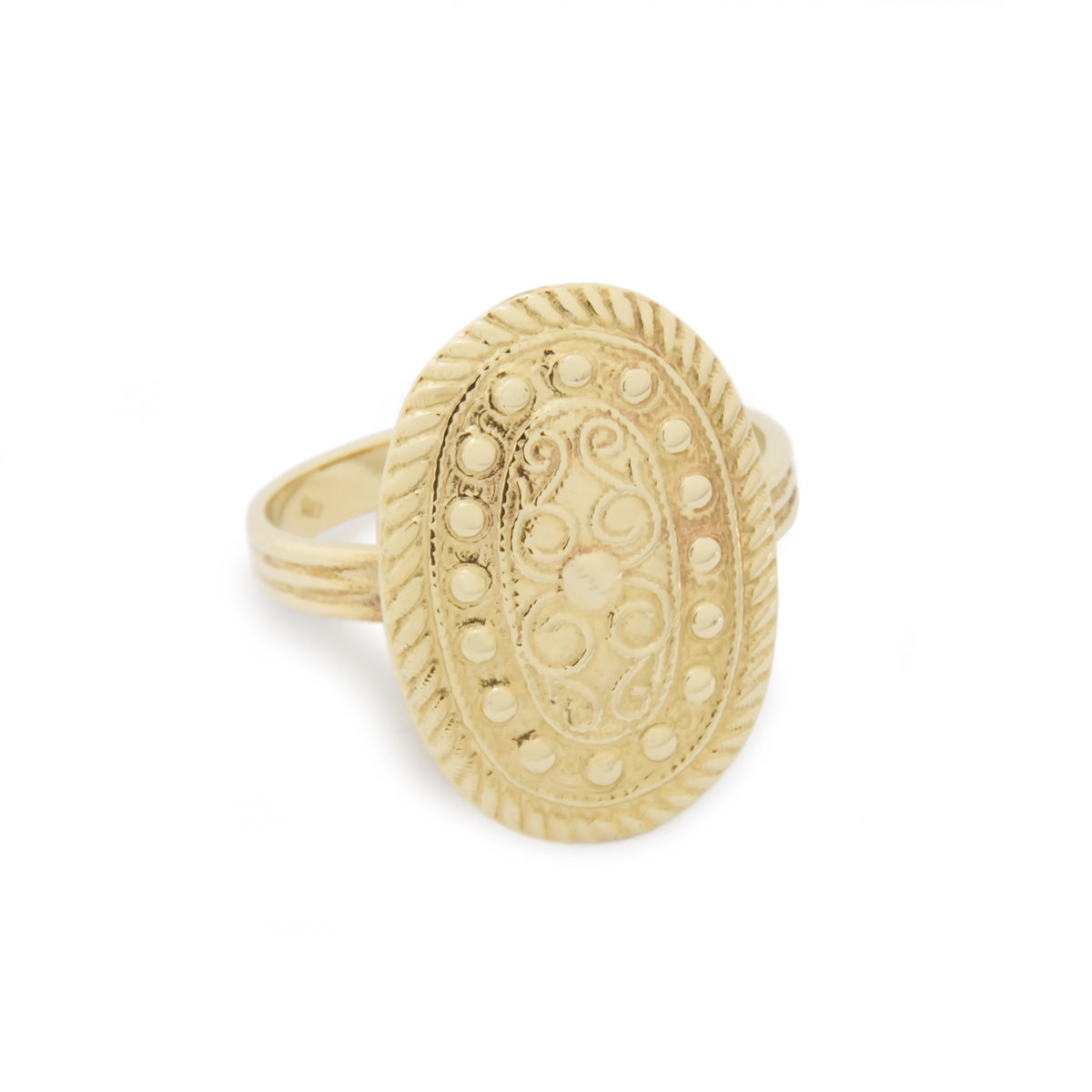 RG1870 Ethnic Oval Gold Ring