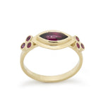RG1870 Gold Ring with Marquise Garnet and Ruby