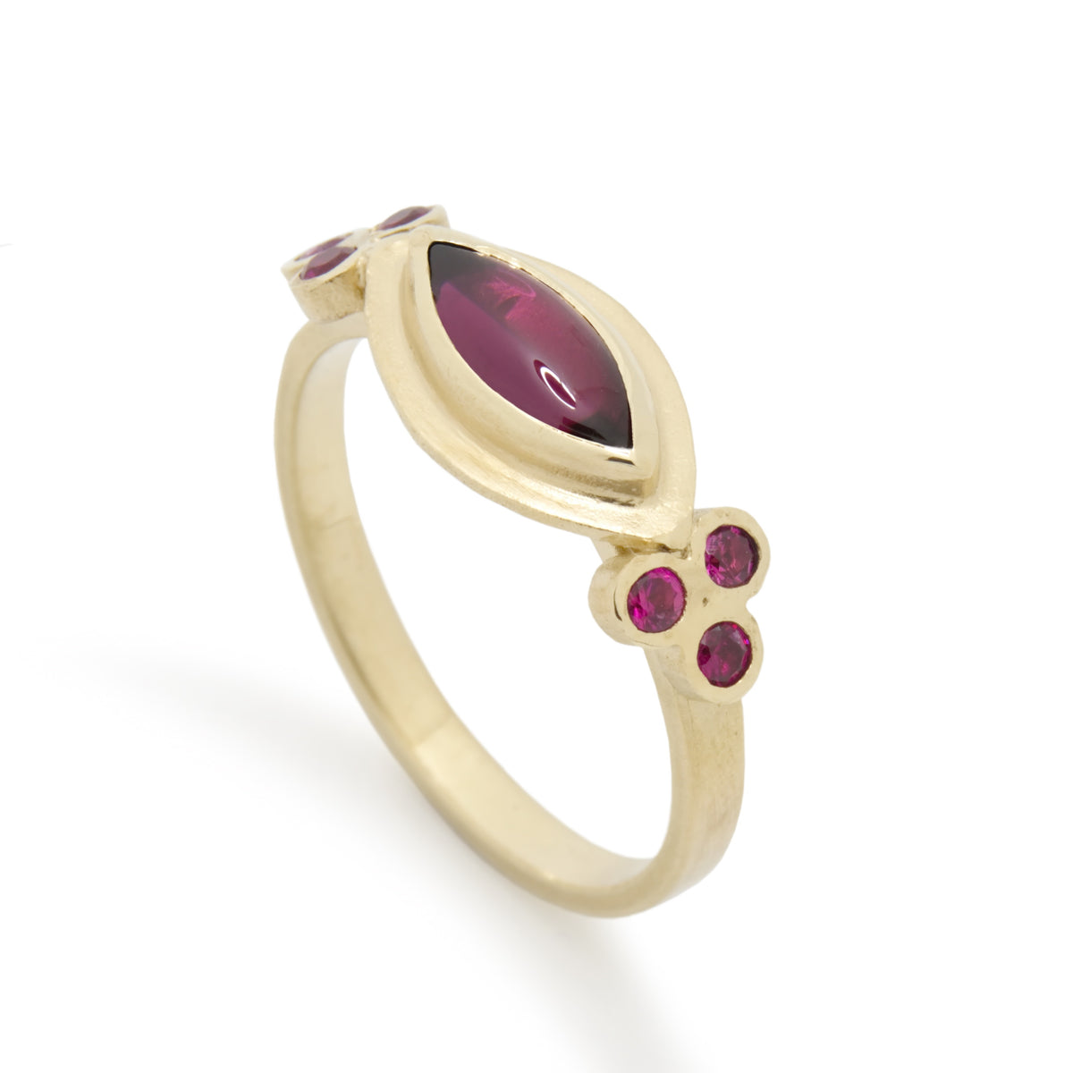 RG1870A Gold Ring with Marquise Garnet and Ruby Accents