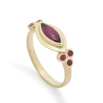 RG1870 Gold Ring with Marquise Garnet and Ruby