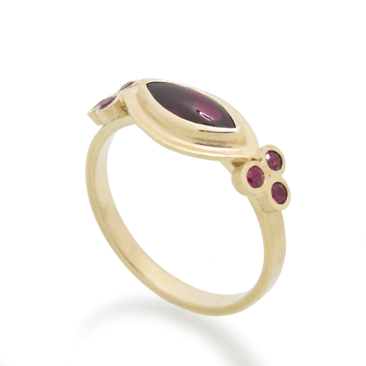 RG1870A Gold Ring with Marquise Garnet and Ruby Accents