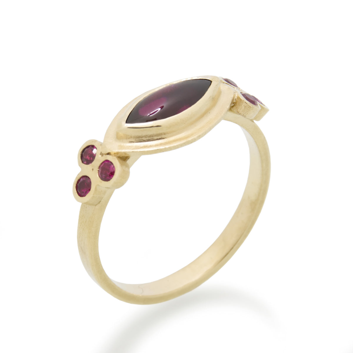 RG1870A Gold Ring with Marquise Garnet and Ruby Accents