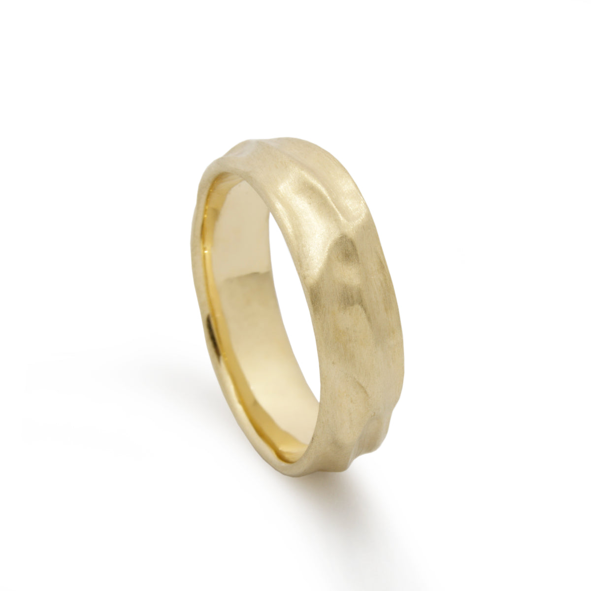 RG1876 Matte Gold Wedding Ring with Curves