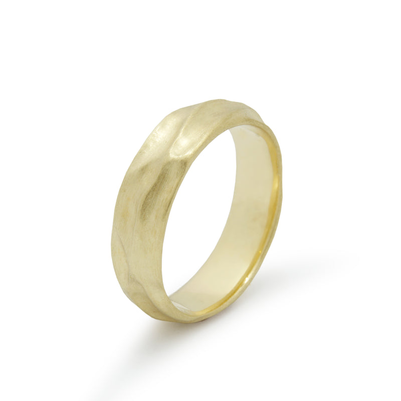 RG1876 Matte Gold Wedding Ring with Curves