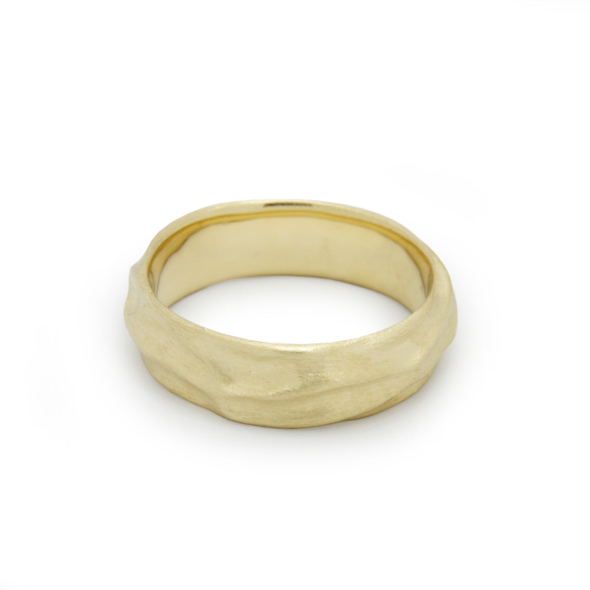 RG1876 Matte Gold Wedding Ring with Curves