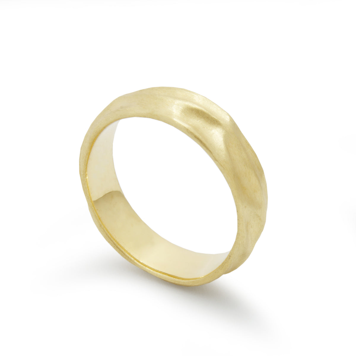 RG1876 Matte Gold Wedding Ring with Curves