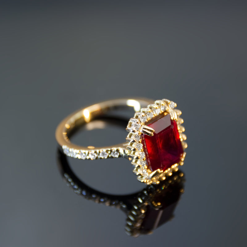 RG1880 Elegant Ruby and Diamonds Ring