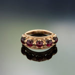 RG1890 Gold Ring with Five Red Garnets