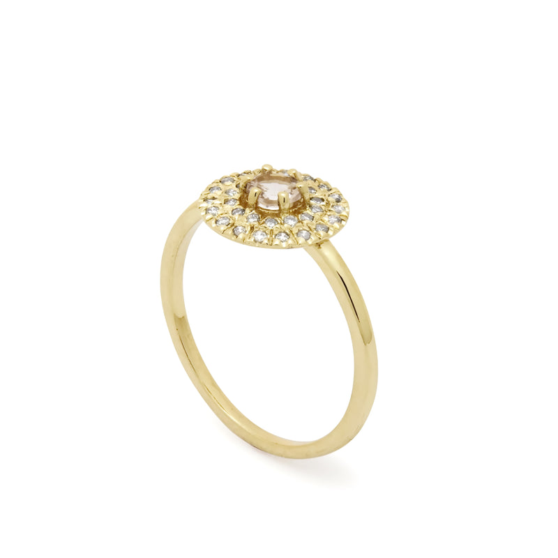 RG1895 Gold Engagement Ring with Centered Morganite and Diamonds