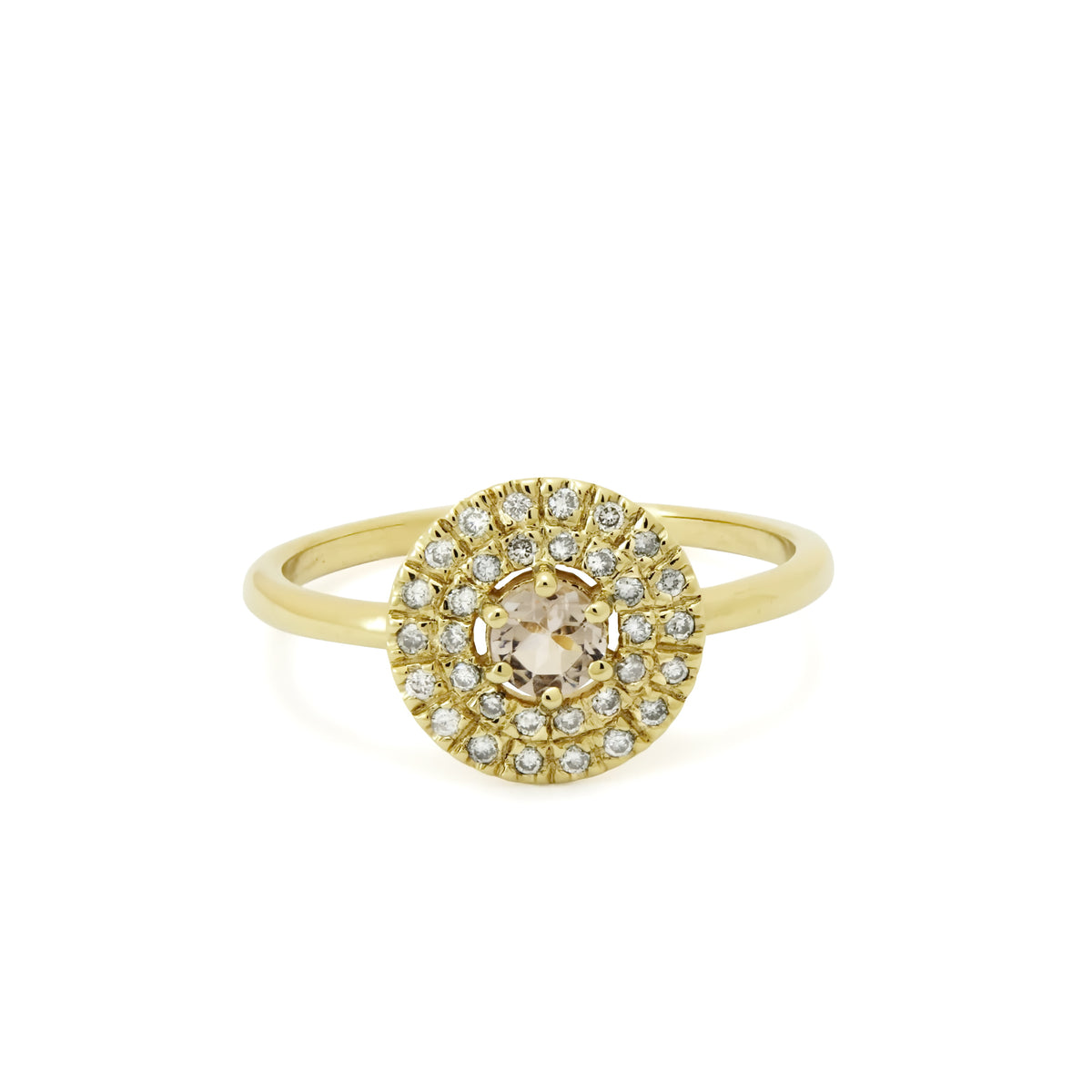 RG1895 Elegant Gold Ring with Morganite and Diamond