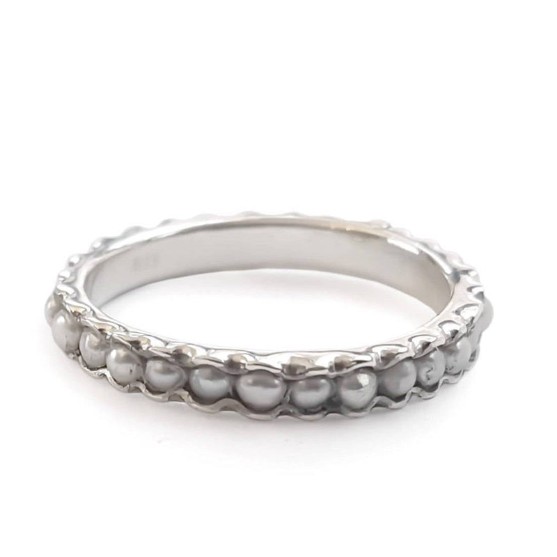 R0911S Silver and Pearls Eternity ring