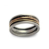 R1079B Men Spinner Ring with Rose and Yellow gold
