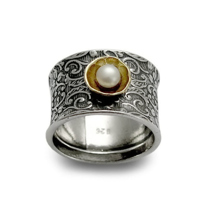 R1206C Pearl floral wide band for woman