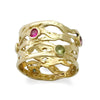 RG1378 Birthstones organic gold ring