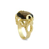 RG1747 Smokey Quartz Textured gold ring