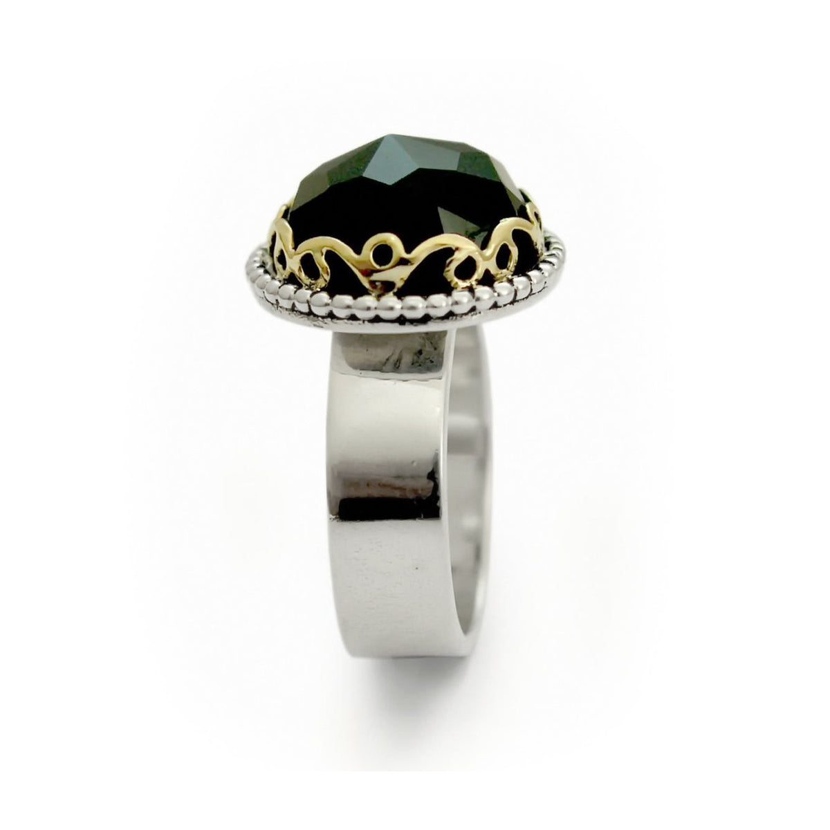 R1260 Black Onyx crown ring