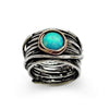 R1505G Two tone wrap ring with Opal