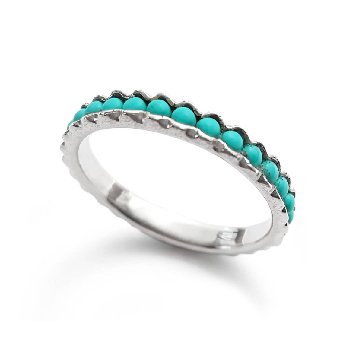 R0911S Silver Turquoise Stackable ring