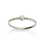 R1594 Textured silver skinny stacking ring