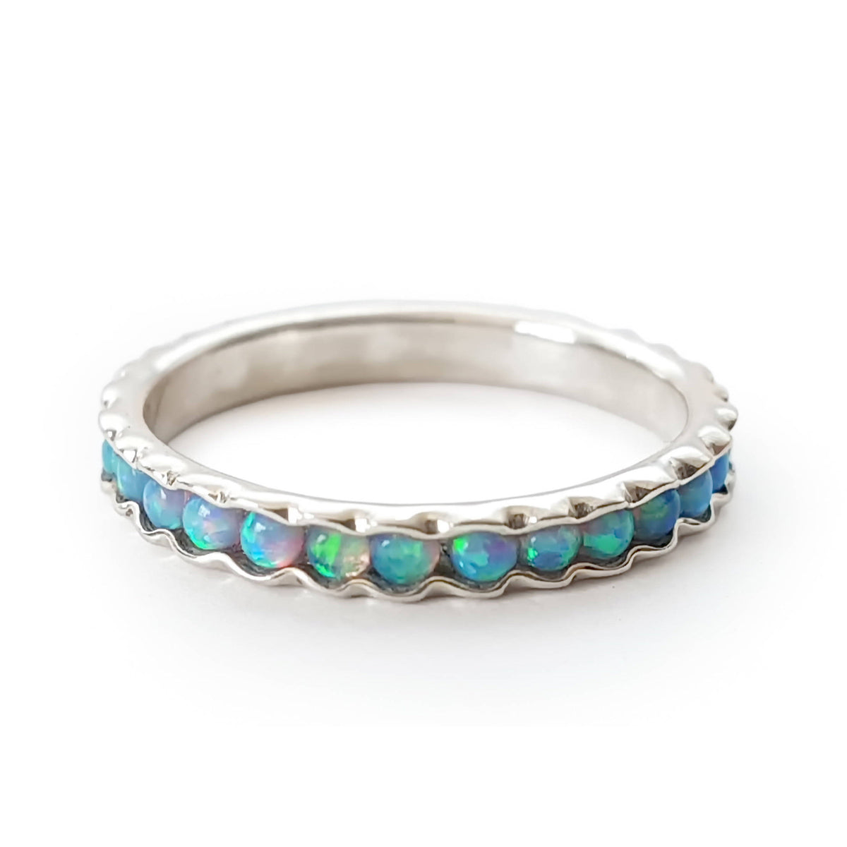 R0911S Silver Opal Eternity ring