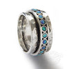 R1735B Hammered Silver and Opal Spinner Ring