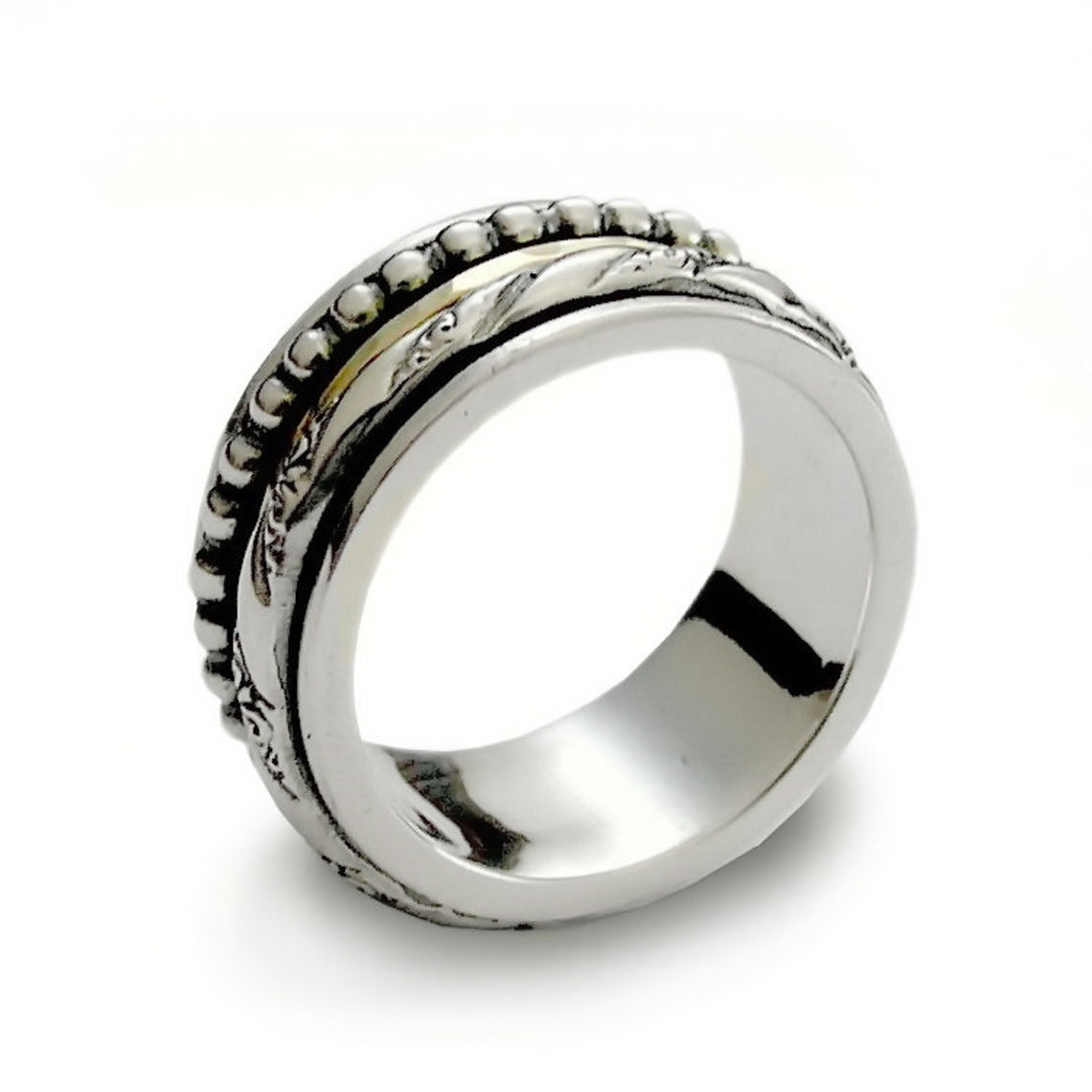 R1149C Braided two tone spinner ring