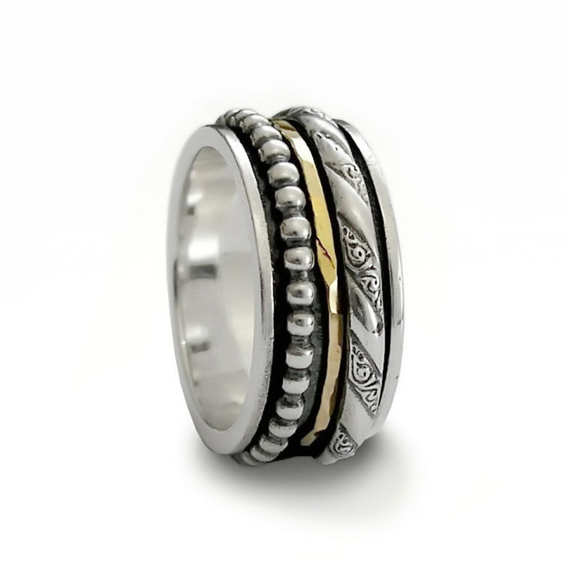 R1149C Braided two tone spinner ring