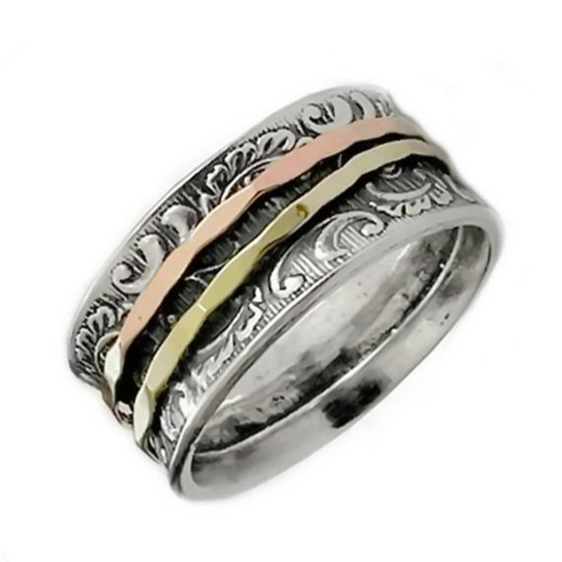 R1733A Mixed metals spinner ring for woman