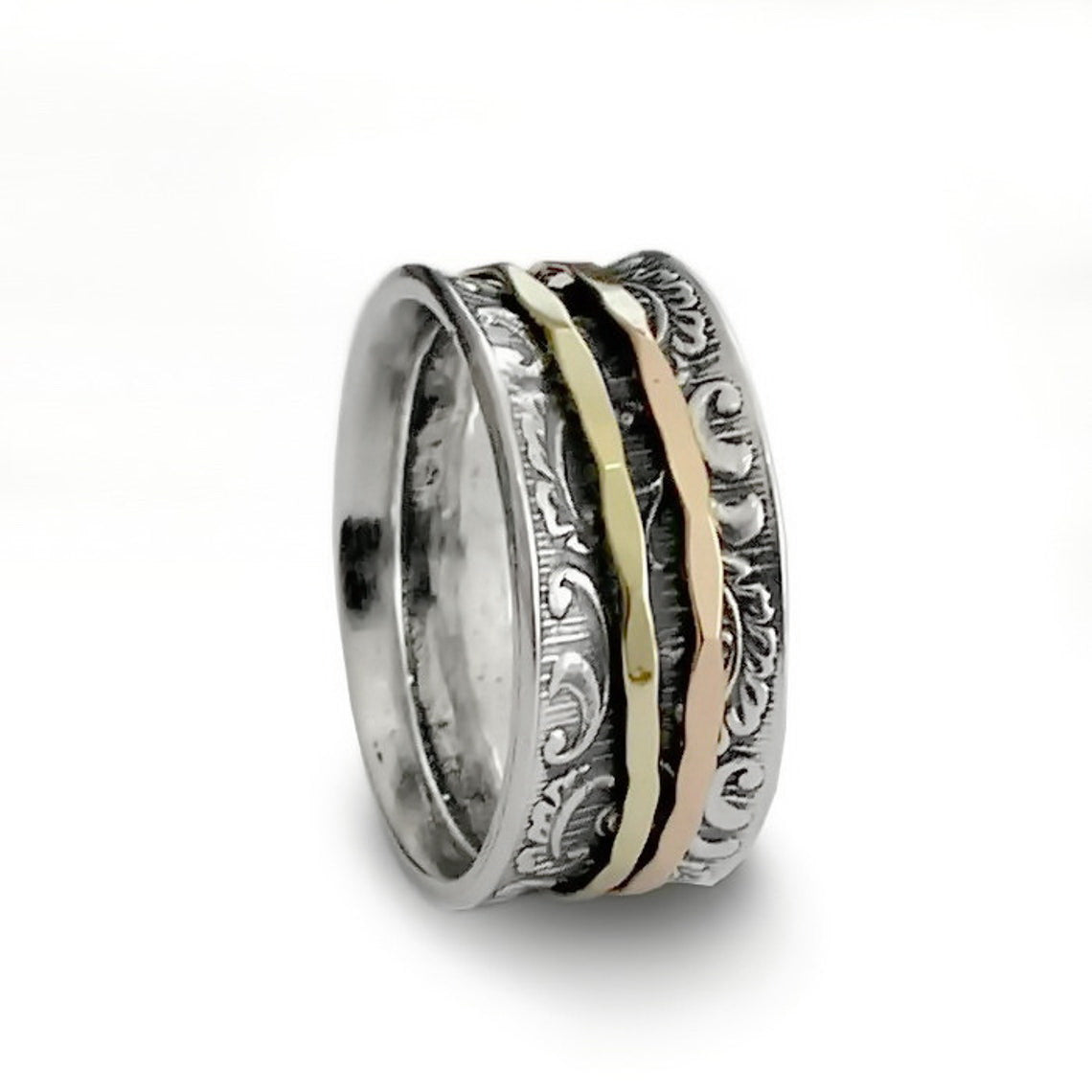 R1733A Mixed metals spinner ring for woman