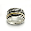 R1075E Mixed metals textured spinner ring