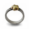 R1319H Rustic Silver and Gold flower ring