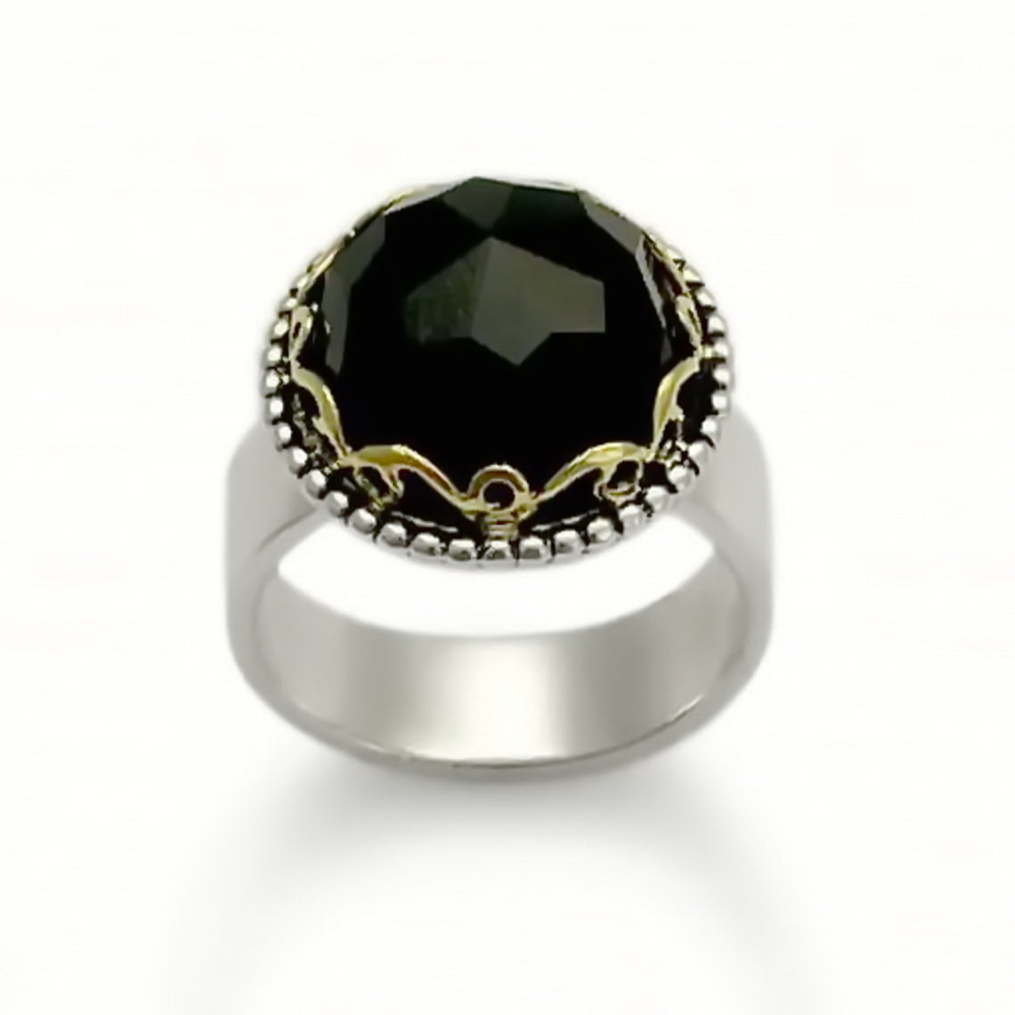 R1260 Black Onyx crown ring