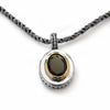 N0460X Rustic Garnet silver gold pendant necklace