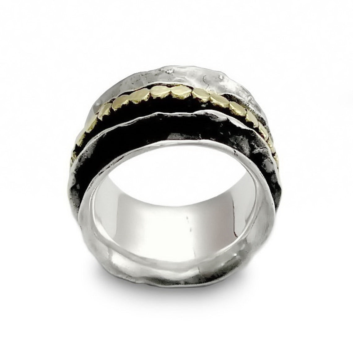 R1350 Rustic Spinner Ring with Dotted Spinner