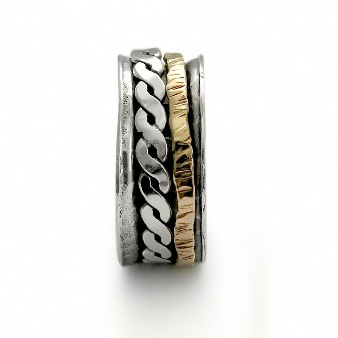 R1363 Rustic braided men ring