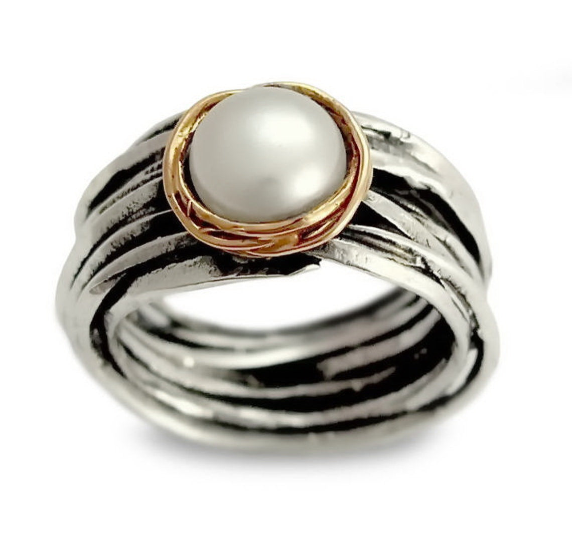 R1512BP Pearl two tone wrap ring