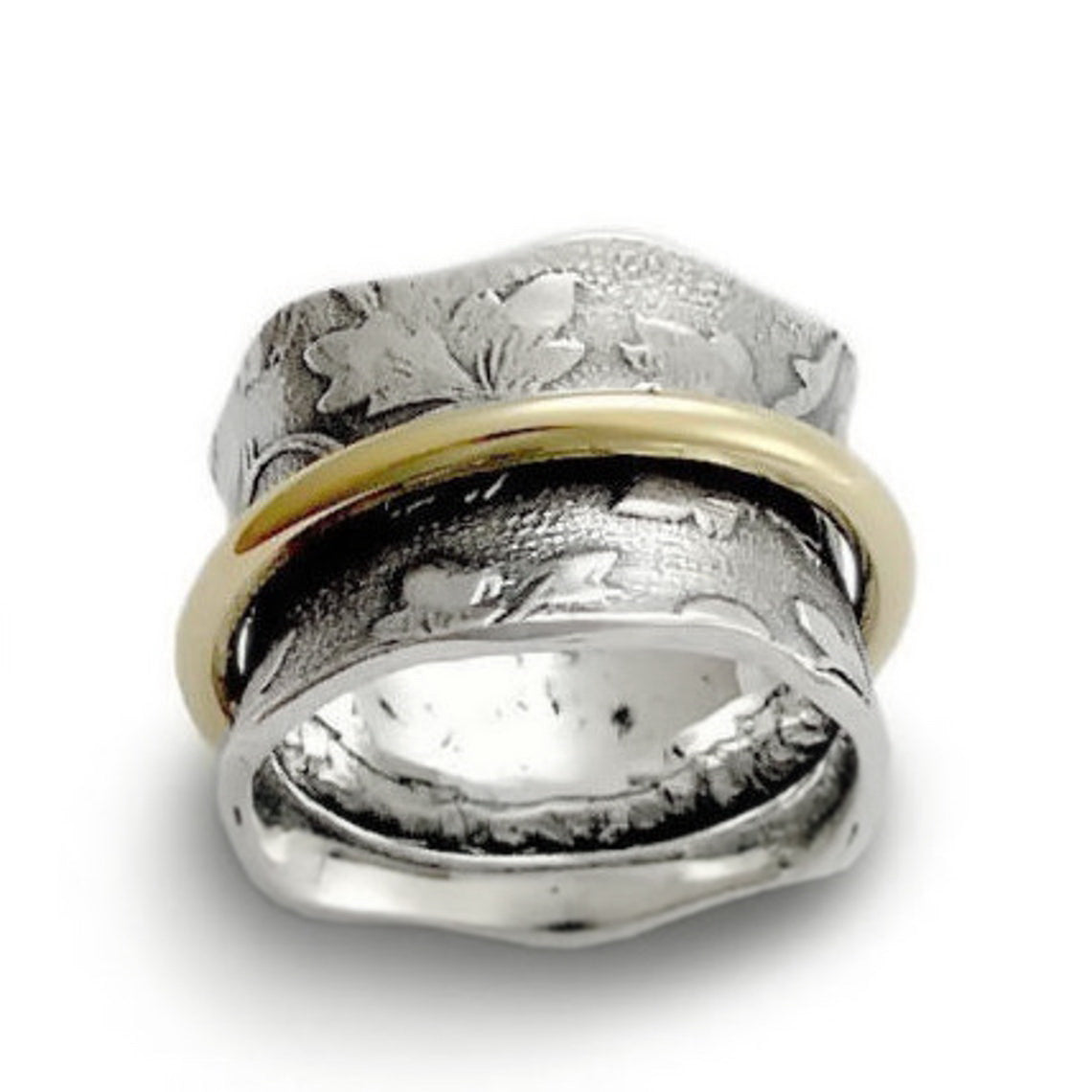 R1736A Flared Leaves Spinner Ring