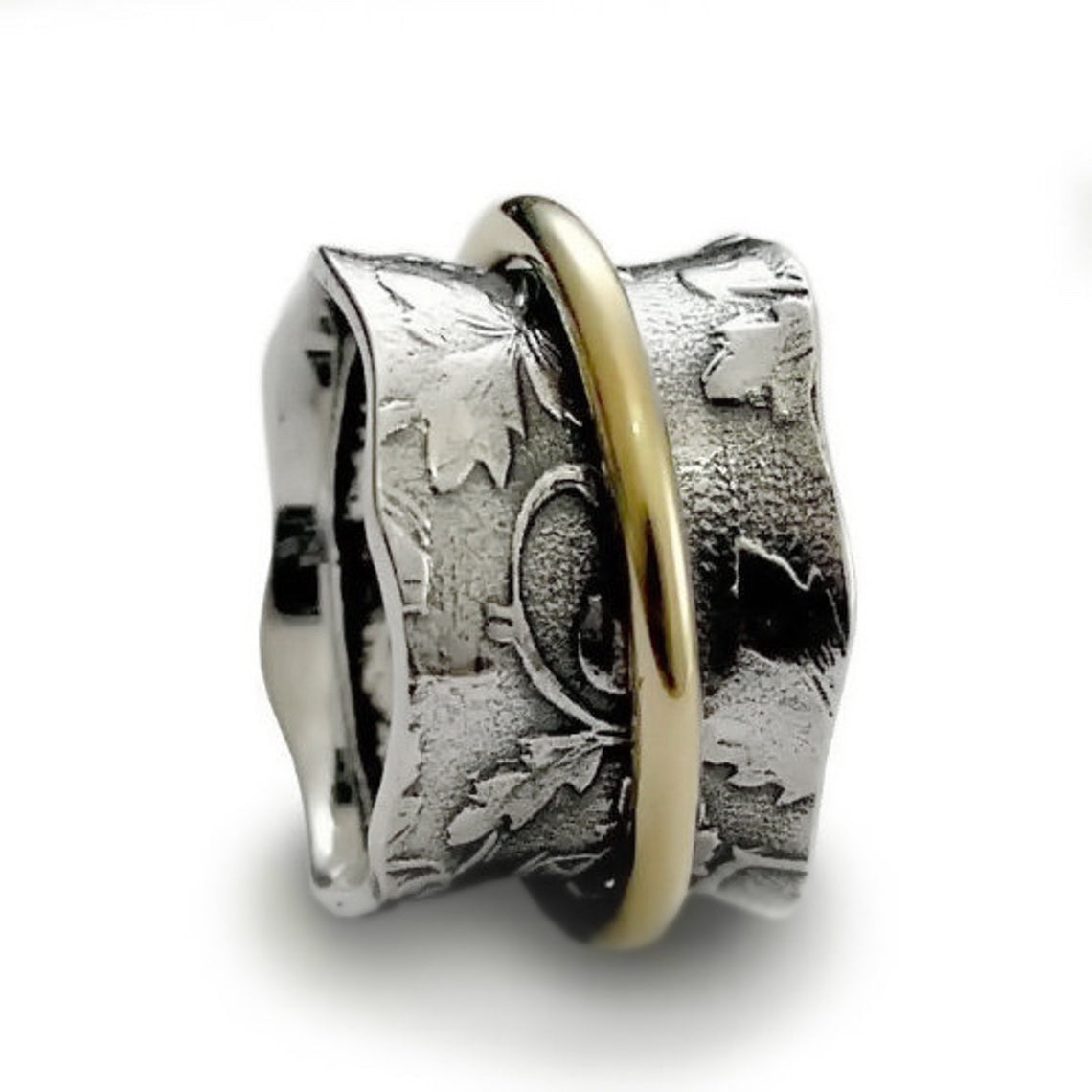 R1736A Flared Leaves Spinner Ring