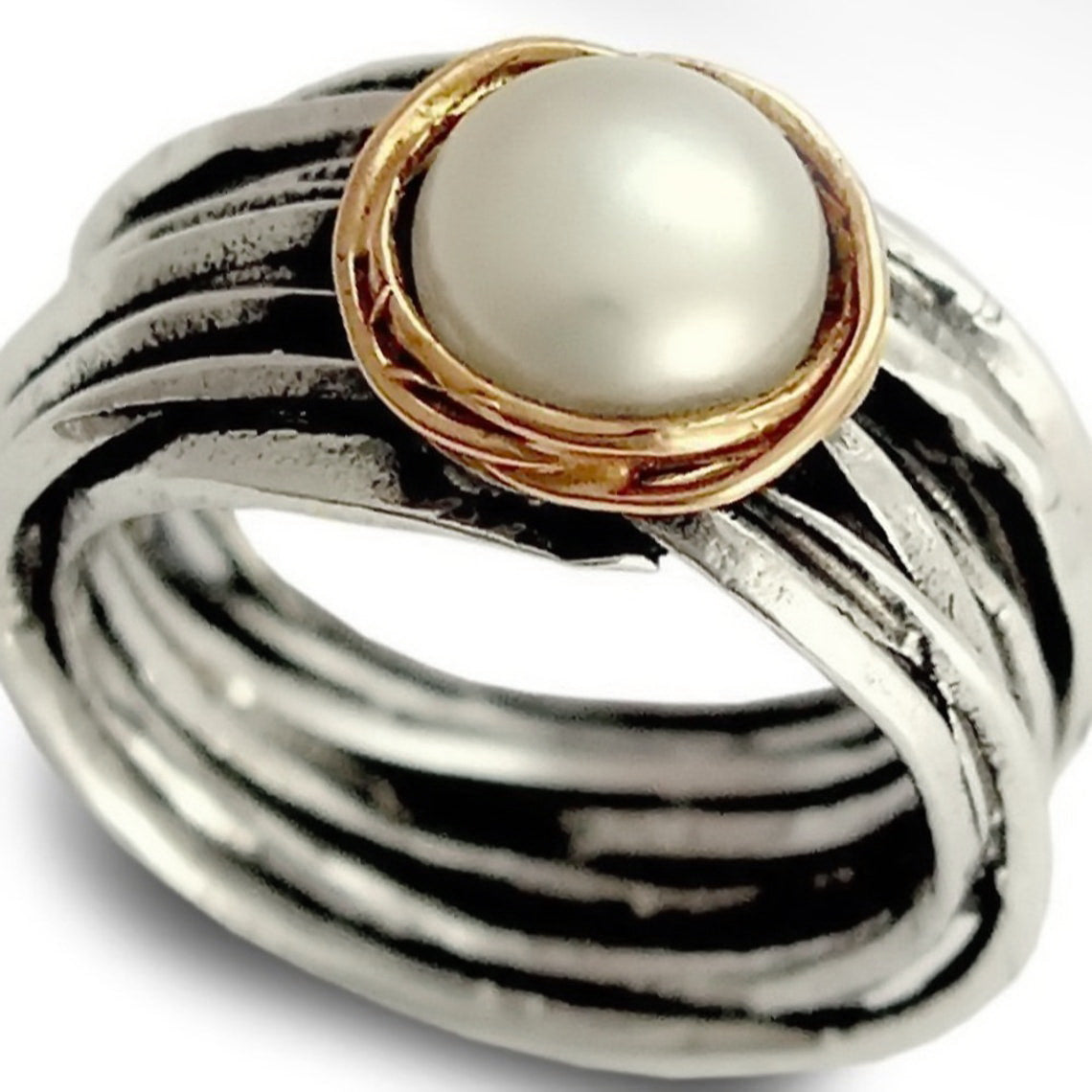 R1512BP Pearl two tone wrap ring