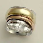 R1026A Chunky Gold Wide Spinner Ring