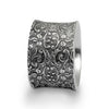 R1209S Silver flowers wedding band