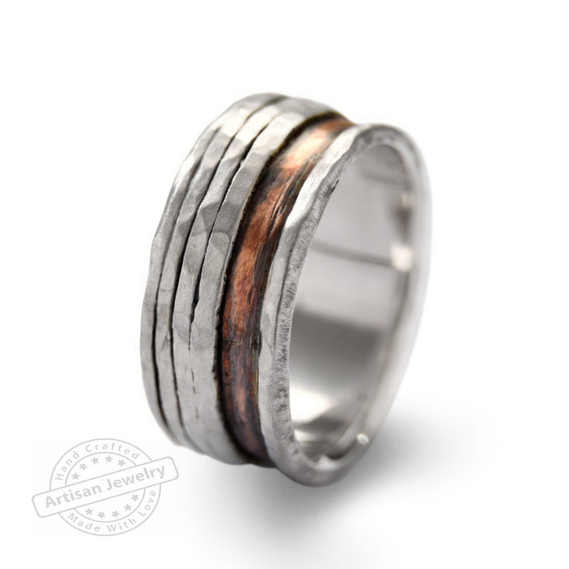 R1738D Organic Copper and Silver men band