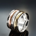 R1026C Elegant Gold and Silver Spinner Ring