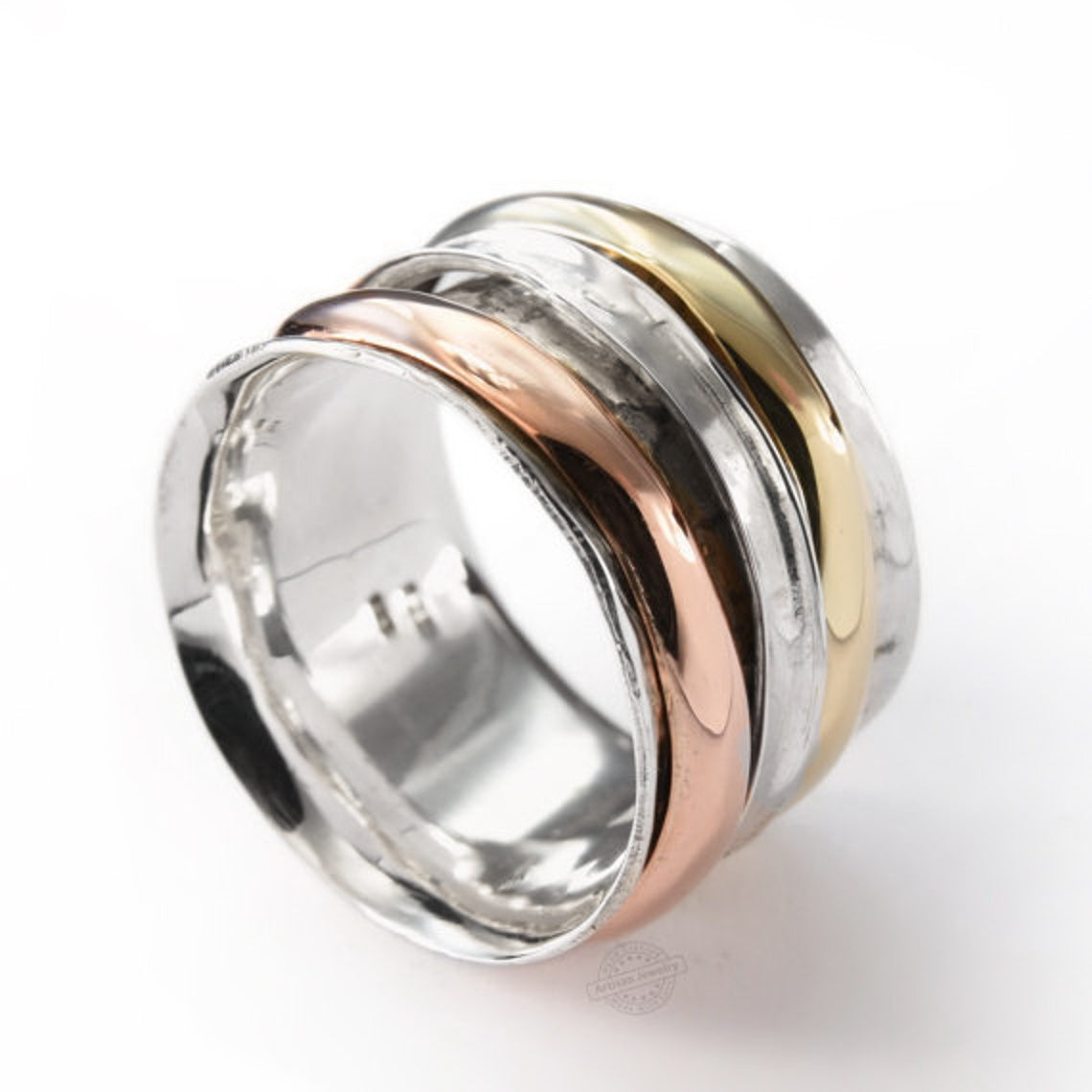 R1026C Elegant Gold and Silver Spinner Ring