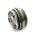 R1209G Floral Band with Turquoise Spinner