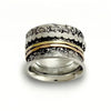 R1209H Filigree mixed metals spinner ring for woman