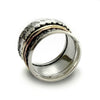R1209H Filigree mixed metals spinner ring for woman