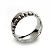 R1743A Hammered silver band with dotted spinner