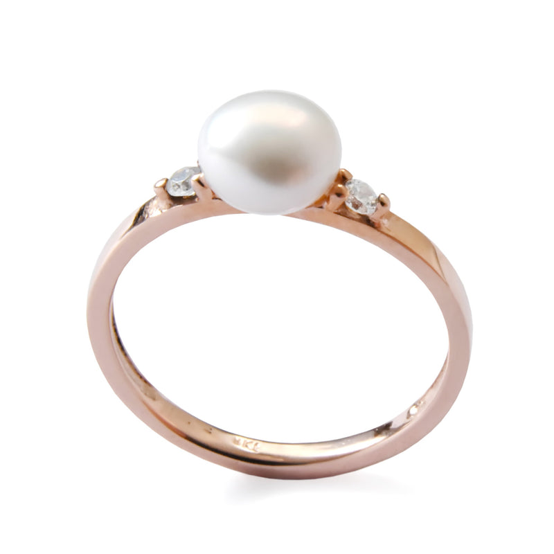 RG1815 Pearl and Diamonds engagement ring